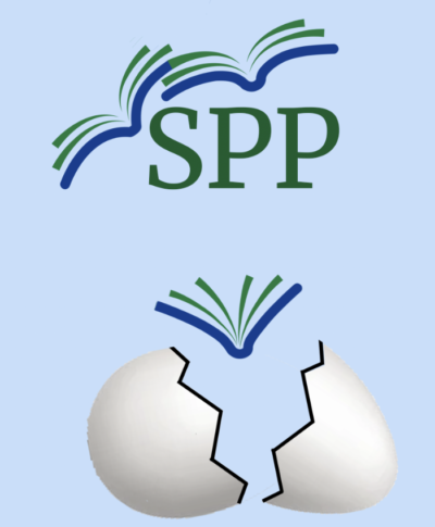 Image of an egg cracking open to reveal the SPP logo
